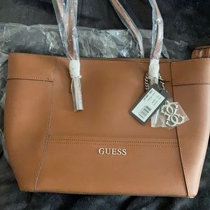 Guess Delaney Cognac tote! New with Tags and in original packaging.